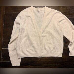 Women's Large Cream Cardigan Sweater